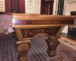 7 foot Ashbee drop pocket pool table relief detail